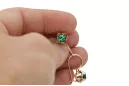 Oro rosa antiguo original de 14k Esmeralda Pendientes Estilo vintage vec142r