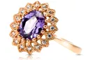 Russian rose pink Vintage style 14K gold Alexandrite Ring crc012r