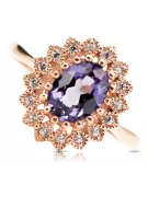 Russian rose pink Vintage style 14K gold Alexandrite Ring crc012r