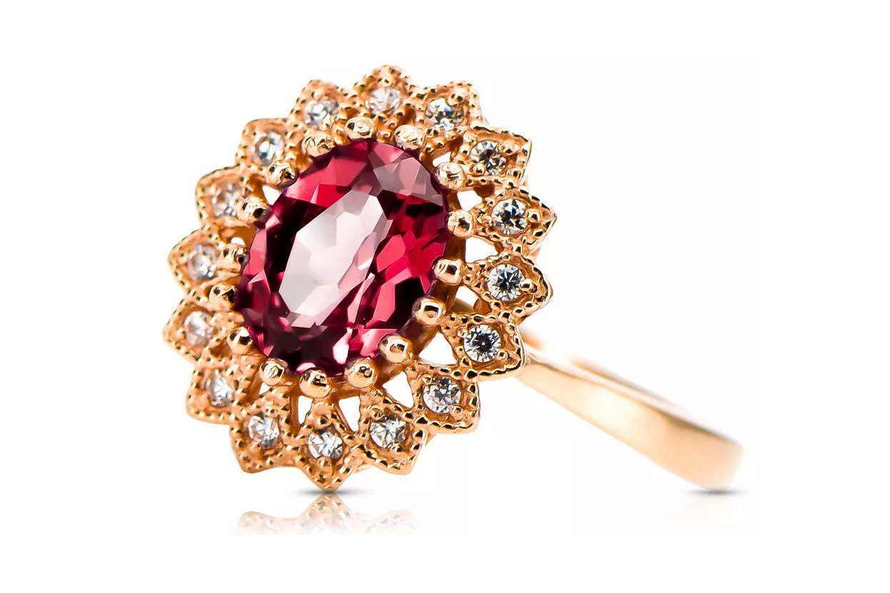 Ruby Original Vintage 14K Rose Gold Ring Vintage Jewlery crc012r