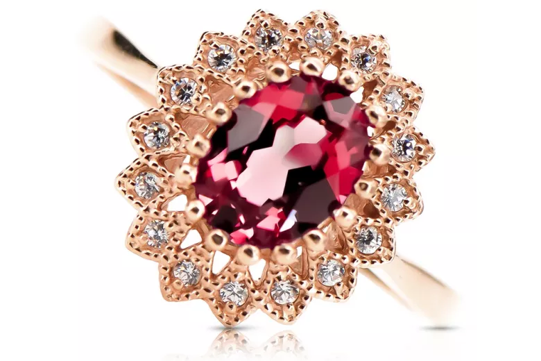 Ruby Original Vintage 14K Rose Gold Ring Vintage Jewlery crc012r