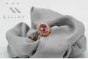 Anneau Rubis Or rose 14 carats vintage d'origine Style vintage crc012r