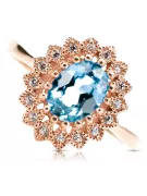 Aquamarin Originales Vintage-Roségold aus 14 Karat Ring Vintage crc012r