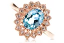 Ring Vintage Aquamarine Original Vintage 14K Rose Gold crc012r