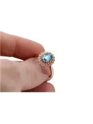 Ring Vintage Aquamarine Original Vintage 14K Rose Gold crc012r