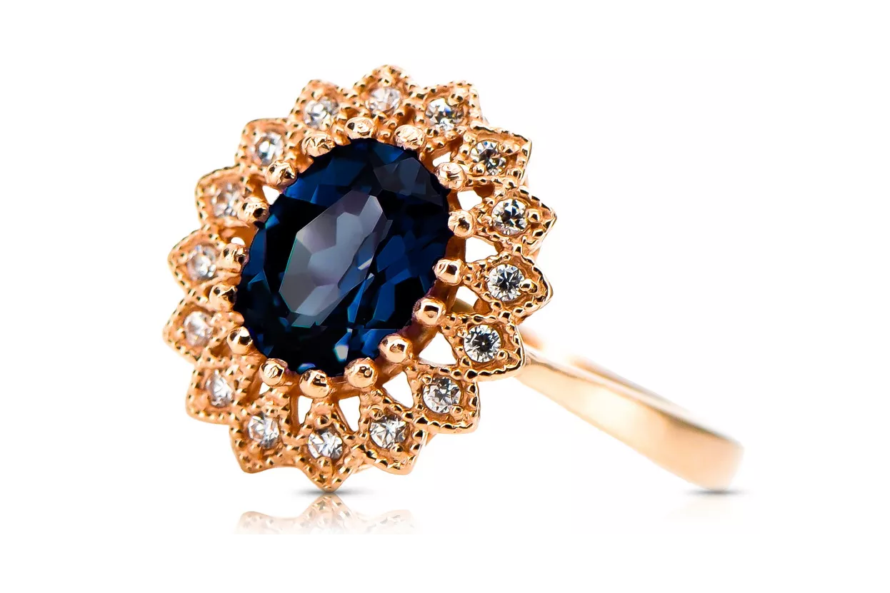 Vintage Ring Sapphire Original Vintage 14K Rose Gold crc012r Vintage Ring Sapphire Original Vintage 14K Rose Gold crc012r