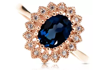 Vintage Ring Sapphire Original Vintage 14K Rose Gold crc012r