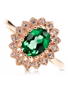 Emerald Original Vintage 14K Rose Gold Ring Vintage style crc012r