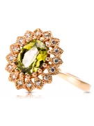 Vintage Jewlery Ring Yellow Peridot Original Vintage 14K Rose Gold crc012r