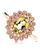 Vintage Jewlery Ring Yellow Peridot Original Vintage 14K Rose Gold crc012r