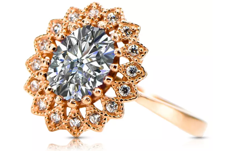 Original Vintage 14K Rose Gold Zircon Ring Vintage style crc012r