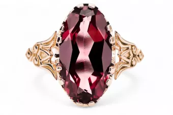 Rubin Original vintage din aur roz de 14k Inel Vintage vrc058r