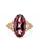 Ring Vintage Stil Rubinrot Originales Vintage-Roségold aus 14 Karat vrc058r