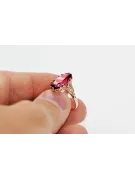 Ring Vintage Stil Rubinrot Originales Vintage-Roségold aus 14 Karat vrc058r