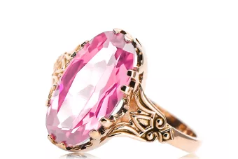 Винтидж бижута Пръстен Аметист Оригинално ретро 14k розово злато vrc058r