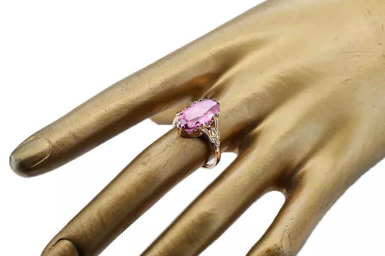 Original vintage din aur roz de 14k Ametist Inel Vintage bijuterii vrc058r