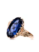 Originalus 14k rožinio aukso vintage Sapyras Žiedas Vintažiniai amatai vrc058r