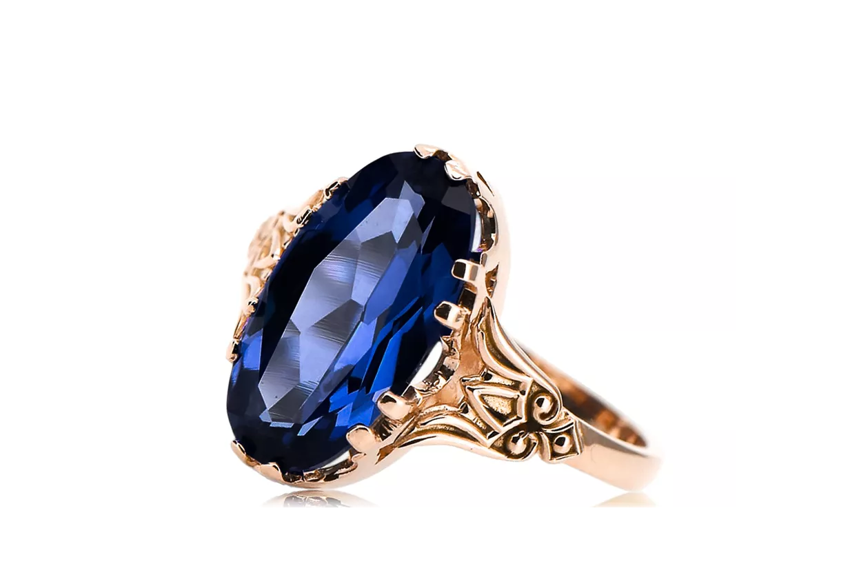 Original Vintage 14K Rose Gold Sapphire Ring Vintage vrc058r Original Vintage 14K Rose Gold Sapphire Ring Vintage vrc058r