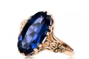 Saphir Or rose 14 carats vintage d'origine Anneau Vintage vrc058r
