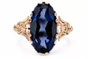 Saphir Or rose 14 carats vintage d'origine Anneau Vintage vrc058r