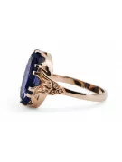 Saphir Or rose 14 carats vintage d'origine Anneau Vintage vrc058r