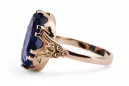 Saphir Or rose 14 carats vintage d'origine Anneau Vintage vrc058r