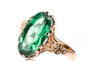 Anneau Artisanat vintage Émeraude Or rose 14 carats vintage d'origine vrc058r
