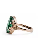 Anneau Artisanat vintage Émeraude Or rose 14 carats vintage d'origine vrc058r