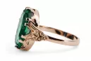 Anneau Artisanat vintage Émeraude Or rose 14 carats vintage d'origine vrc058r