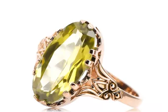 Ring Vintage Yellow Peridot Original Vintage 14K Rose Gold vrc058r