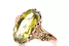 Ring Vintage Yellow Peridot Original Vintage 14K Rose Gold vrc058r