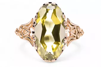 Ring Vintage Yellow Peridot Original Vintage 14K Rose Gold vrc058r