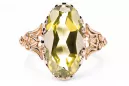 Geltonasis peridotas Originalus 14k rožinio aukso vintage Žiedas Vintage vrc058r