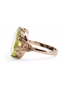 Geltonasis peridotas Originalus 14k rožinio aukso vintage Žiedas Vintage vrc058r