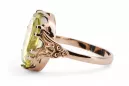 Ring Vintage Yellow Peridot Original Vintage 14K Rose Gold vrc058r
