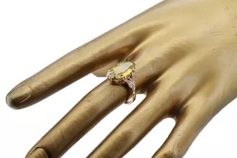 Originales Vintage-Roségold aus 14 Karat Gelber Peridot Ring Vintage Handwerk vrc058r