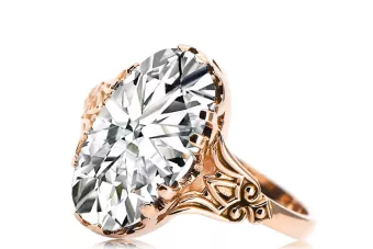 Anillo Circón Oro rosa antiguo original de 14k Vintage vrc058r