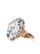 Zircon Or rose 14 carats vintage d'origine Anneau Bijoux vintage vrc058r