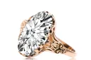 Zircon Or rose 14 carats vintage d'origine Anneau Bijoux vintage vrc058r