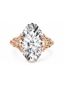 Zircon Or rose 14 carats vintage d'origine Anneau Bijoux vintage vrc058r
