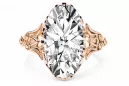 Zircon Or rose 14 carats vintage d'origine Anneau Bijoux vintage vrc058r