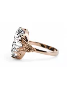 Zircon Or rose 14 carats vintage d'origine Anneau Bijoux vintage vrc058r