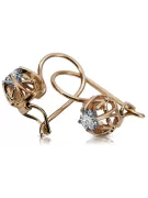 Earrings Vintage craft Zircon Original Vintage 14K Rose Gold vec145r
