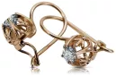 Earrings Vintage craft Zircon Original Vintage 14K Rose Gold vec145r