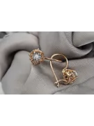 Earrings Vintage craft Zircon Original Vintage 14K Rose Gold vec145r