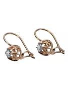 Earrings Vintage craft Zircon Original Vintage 14K Rose Gold vec145r