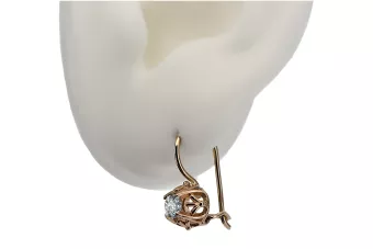 Cyrkonia Oryginalny wyrób Vintage 14k z różowego złota Kolczyki Styl Vintage vec145r