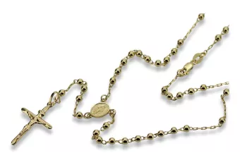 Italian 14k amarillo oro rosario cadena rcc008y