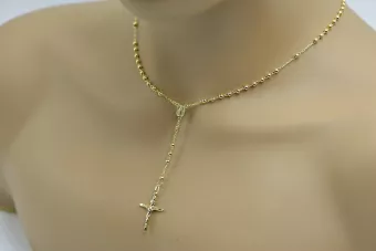 Lănţişor de rozari din aur galben italian rcc008y