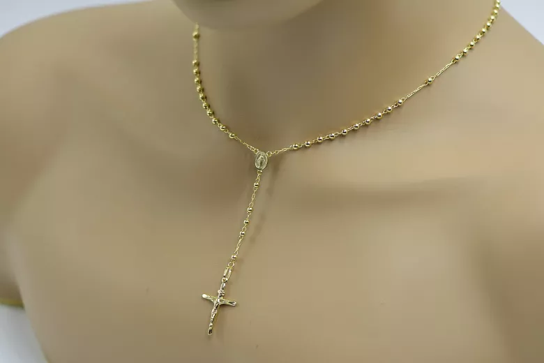 Italian 14k yellow gold rosary chain rcc008y